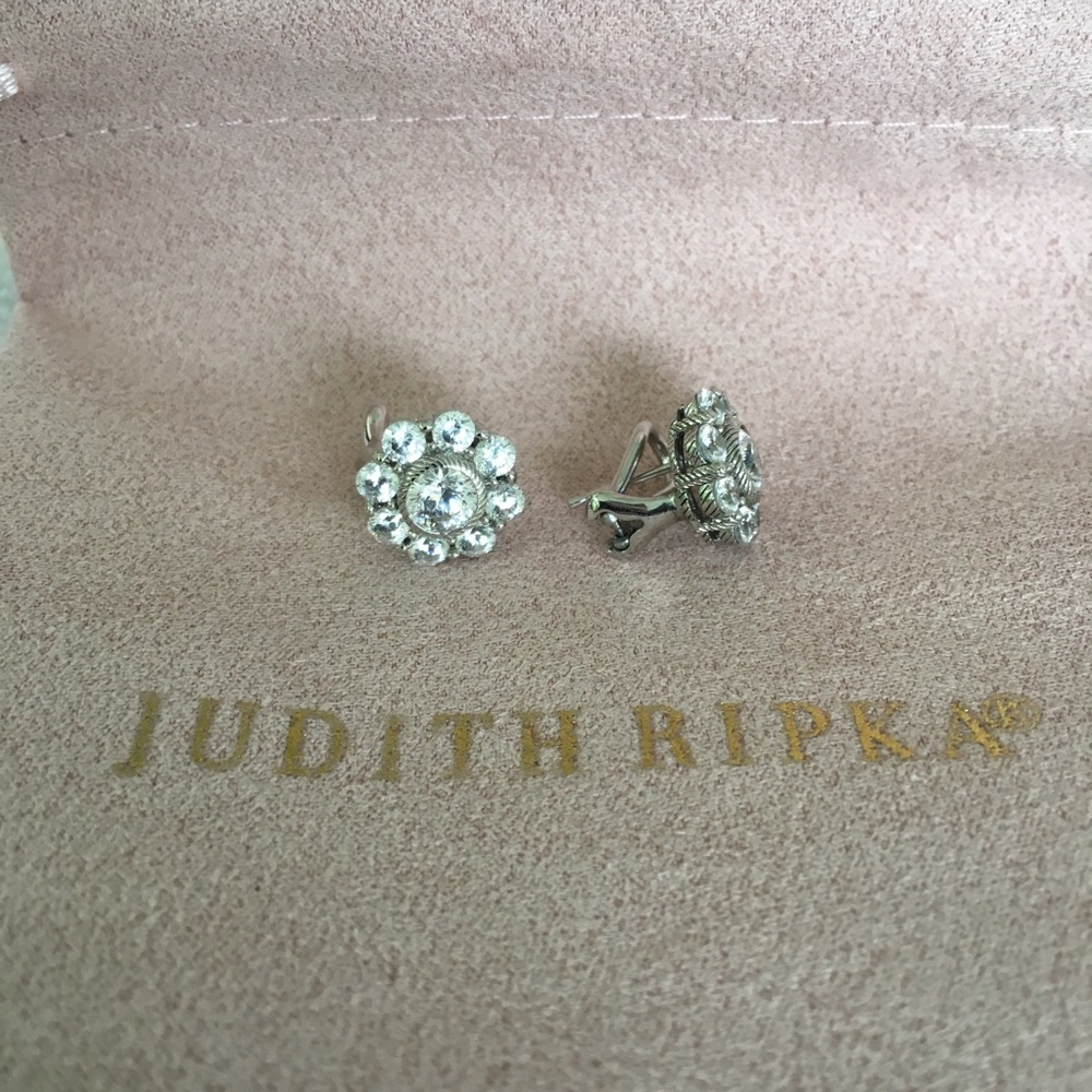 Authentic Judith Ripka Sterling Silver Earrings - Picture 3 of 7